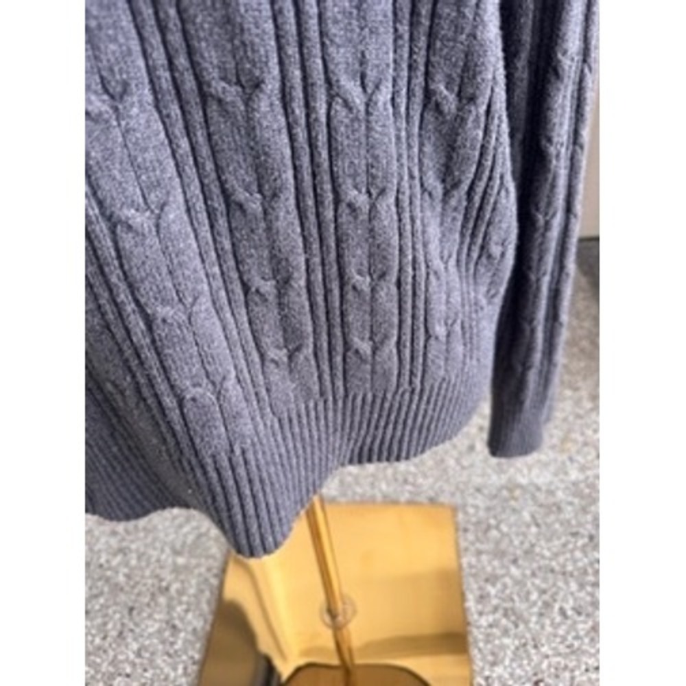 St John's Bay Womens Gray Cable Knit Crewneck Pullover Sweater‎ Size L - Picture 3 of 6